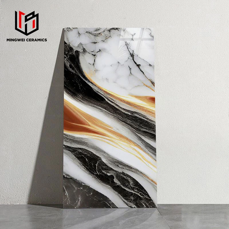 Барвисті засклені поліровані золоті плитки